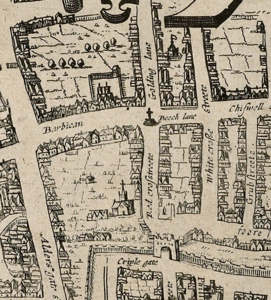 [Detail of Fortune District] City of London, ca. 1633, Cornelius Dankert